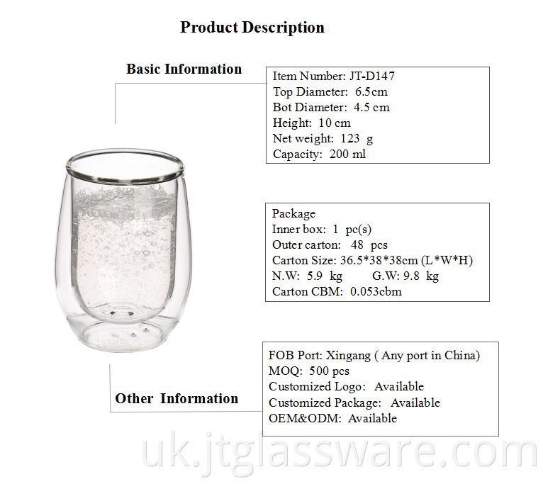 Borosilicate Glass Water Cup